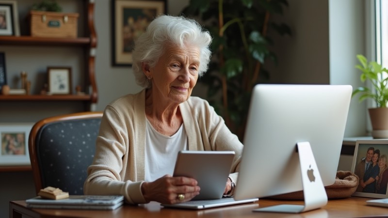 Protecting Your Digital Legacy: A Guide for Seniors, Concept art for illustrative purpose - Monok