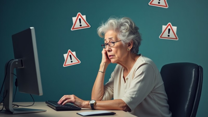 Staying Safe Online During Senior Lifestyle & Leisure, Concept art for illustrative purpose, tags: understanding recognizing common - Monok