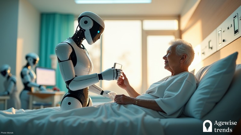 Robotic Nurse Assistants Drive Elder Care Revolution by 2032, Concept art for illustrative purpose - Monok