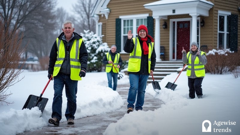 Portland’s Heartfelt Winter Helpers Program Empowers Senior Homeowners, Concept art for illustrative purpose, tags: connects volunteers - Monok