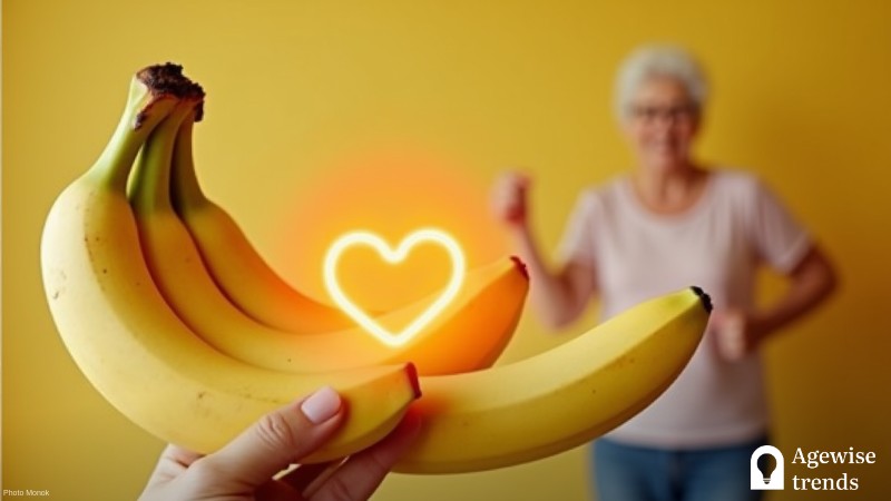 The Banana's Heart-Healthy Benefits Pave the Way for Senior Wellness, Concept art for illustrative purpose, tags: bananas - Monok