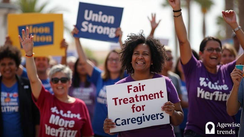 300 Home Care Workers in Las Vegas Vote to Unionize Amid Rising Demand, Concept art for illustrative purpose, tags: homecare wages - Monok